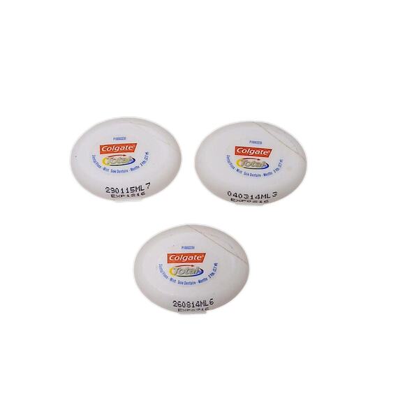 2016 Rare 3 Colgate Total Waxed Dental Floss Mint 21 Yrds Each Stamped Vntg New - Picture 1 of 6
